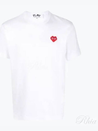 Invaders Heart Wappen Short Sleeve T-Shirt White - COMME DES GARCONS - BALAAN 2