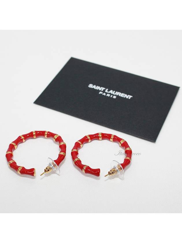 Round Earrings Red - SAINT LAURENT - BALAAN 6