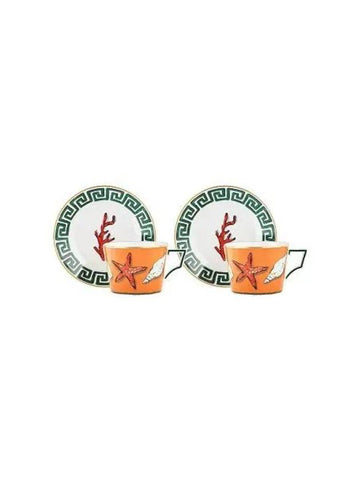 2 sets of Nettuno tea cups - GINORI 1735 - BALAAN 1