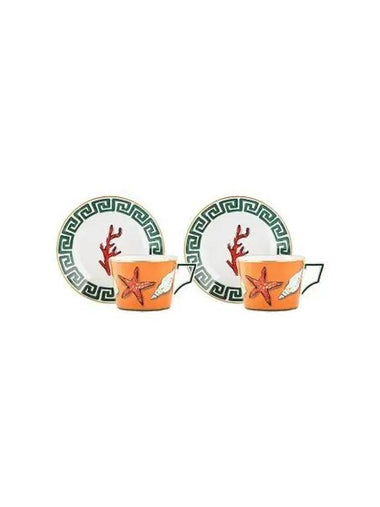 2 sets of Nettuno tea cups - GINORI 1735 - BALAAN 1