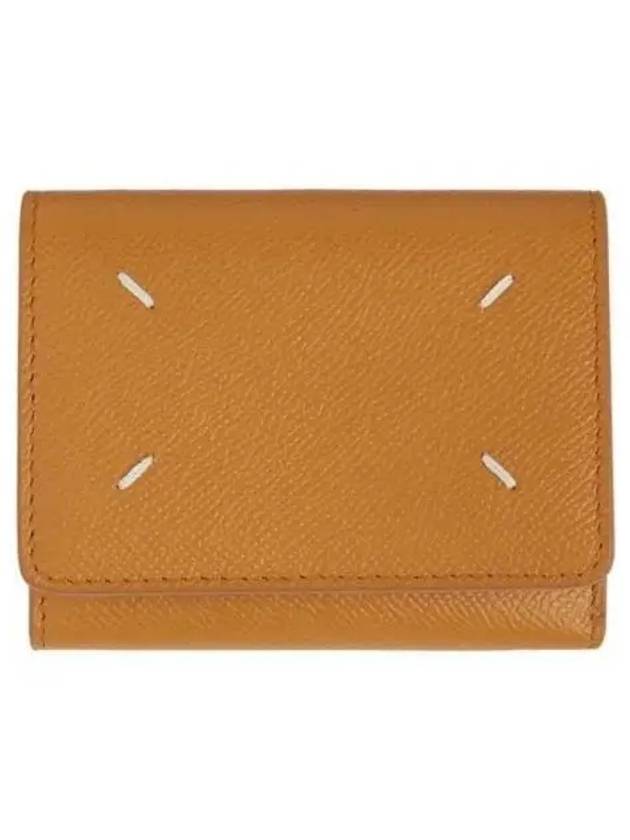 Stitch Leather Tri-Fold Half Wallet Mustard - MAISON MARGIELA - BALAAN 2