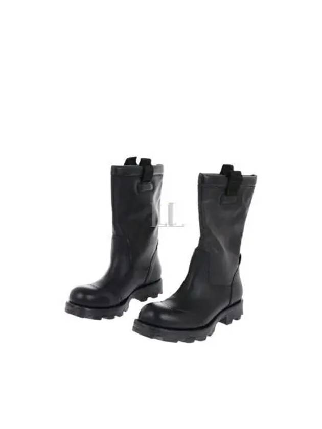 D Hammer Bt Zip D Leather Ankle Boots Black - DIESEL - BALAAN 2