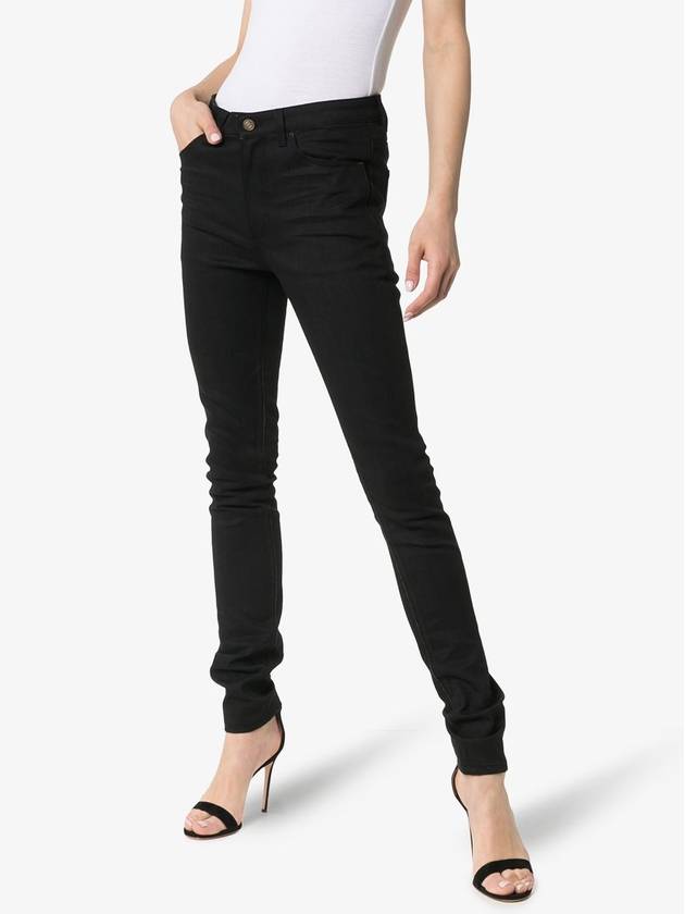 Mid Rise Cotton Skinny Jeans Black - SAINT LAURENT - BALAAN 14