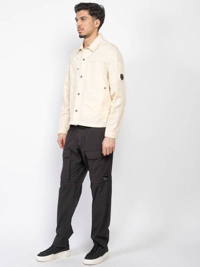 Cotton Linen Over Long Sleeve Shirt Beige - CP COMPANY - BALAAN 2