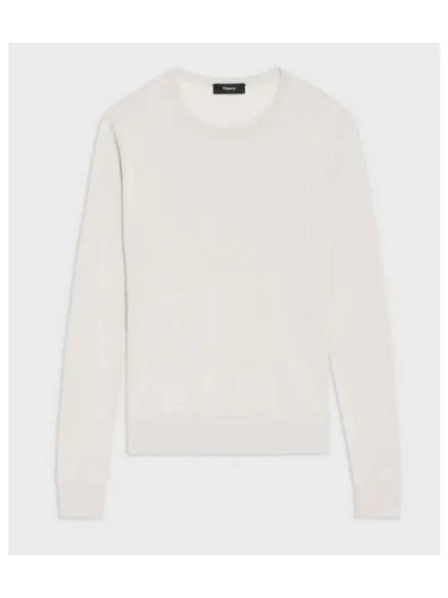 Regal Wool Crew Neck Knit Top New Ivory - THEORY - BALAAN 2