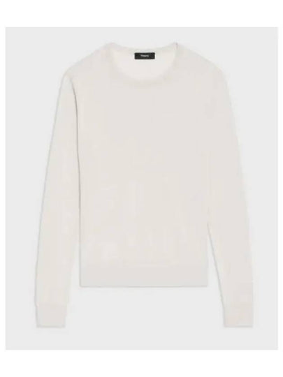 Regal Wool Crew Neck Knit Top New Ivory - THEORY - BALAAN 2