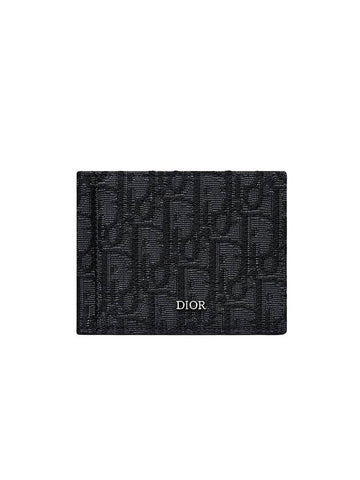 Oblique Money Clip Card Wallet Black - DIOR - BALAAN 1