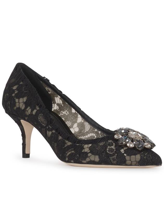 Brooch Lace Rainbow Pumps Heel Black - DOLCE&GABBANA - BALAAN 3