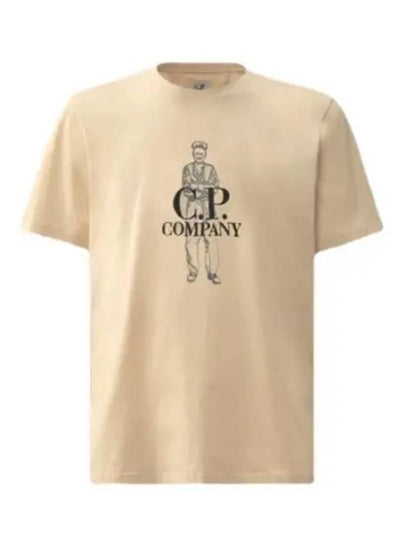 1020 Jersey British Sailor Short Sleeve T-Shirt Beige - CP COMPANY - BALAAN 2