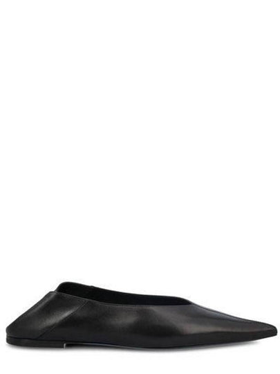 Point Toe Leather Flats Black - SAINT LAURENT - BALAAN 2