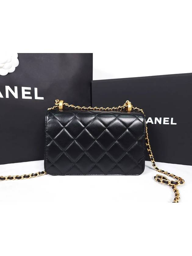 Chain Mini Flap Calfskin Cross Bag Black - CHANEL - BALAAN 3