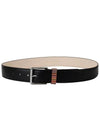 Signature Striped Leather Belt Black - PAUL SMITH - BALAAN.