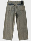 Dirty Washing Cargo String Denim Wide Pants Dusty Grey - NOIRER - BALAAN 4