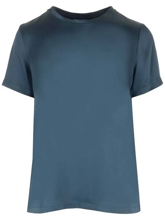 Women's Round Neck Short Sleeve T-Shirt Navy - S MAX MARA - BALAAN 1