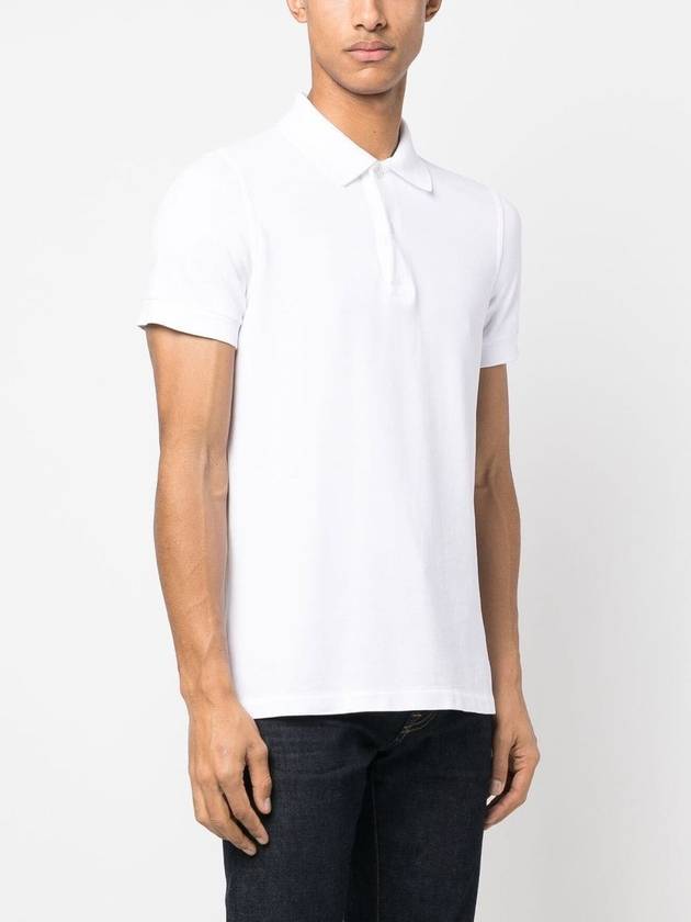 Short Sleeve Polo Shirt White - TOM FORD - BALAAN 3