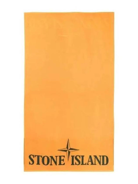 Cotton Terry Logo Beach Towel Orange - STONE ISLAND - BALAAN 2