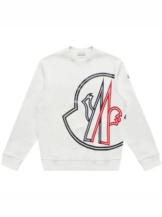 Men's Macro Big Logo Printing Sweatshirt White - MONCLER - BALAAN 2