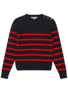 Striped Cashmere SweaterOF2402LBNAVY - ONOFF - BALAAN 1