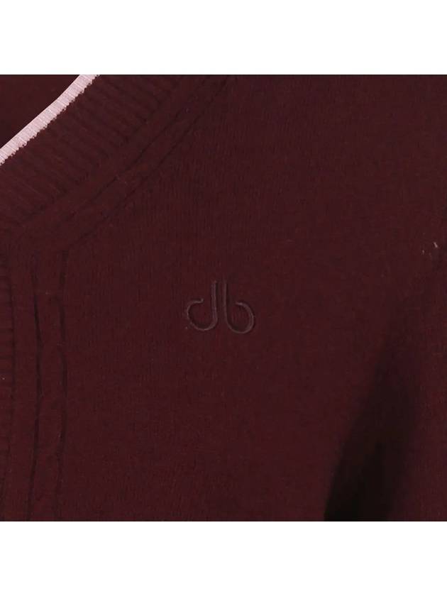 Drew Women s Jacquard Cardigan DF47KC05 BURGUNDY - DRUH GOLF - BALAAN 4