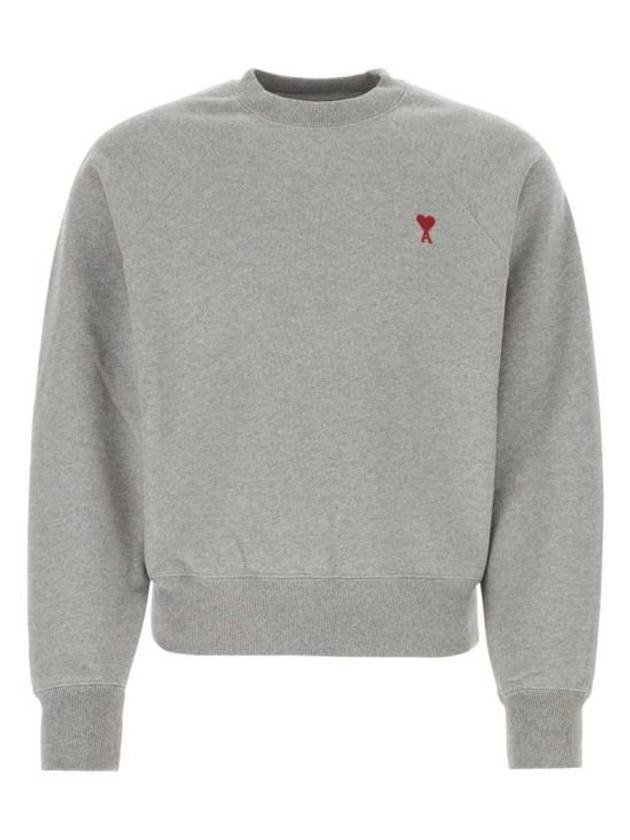 Small Heart Logo Sweatshirt Grey - AMI - BALAAN 1