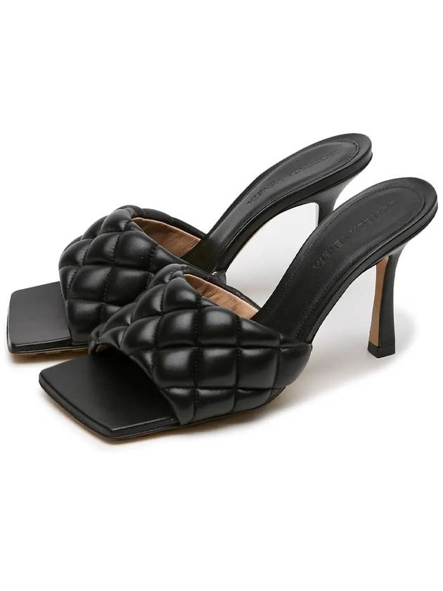 Quilted Nappa Sandals Heel Black - BOTTEGA VENETA - BALAAN.