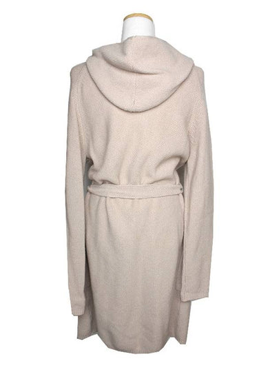 Oatmeal belted hooded knit coat 55 - MAX MARA - BALAAN 2