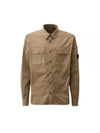 Organic Gabardine Buttoned Lens Long Slevee Shirt Brown - CP COMPANY - BALAAN 2