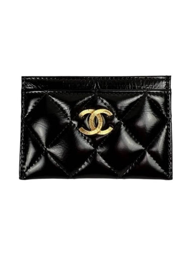 Glossy CC Card Wallet Black - CHANEL - BALAAN 1