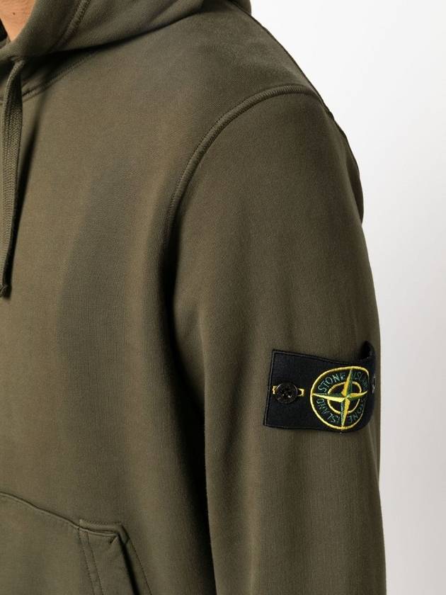 Signature Logo Patch Hoodie Olive - STONE ISLAND - BALAAN 5