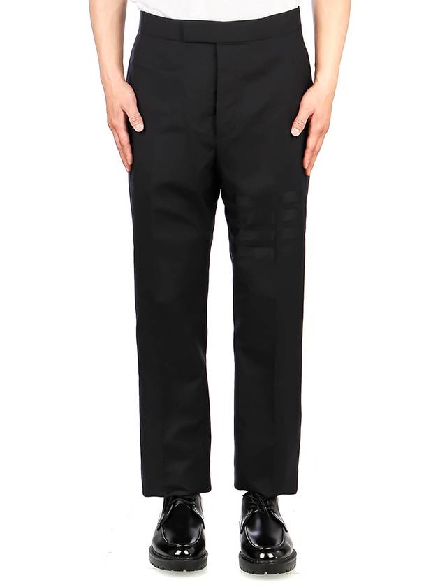 Diagonal Plain Weave Classic Wool Slacks Navy - THOM BROWNE - BALAAN 2