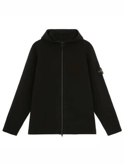 Wool Hooded Jacket Black - STONE ISLAND - BALAAN 2