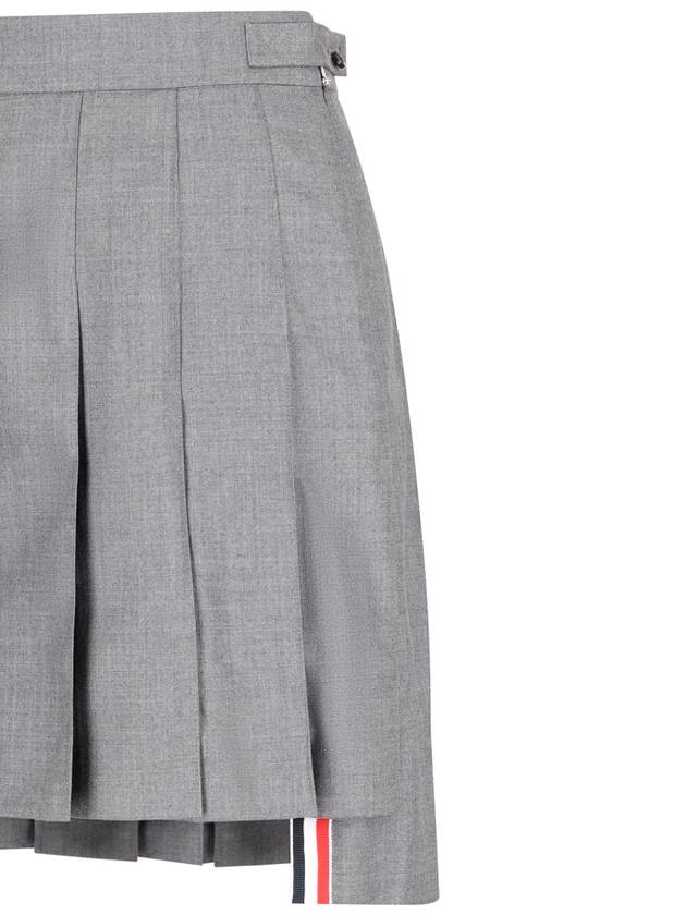 RMB Wool Mini Pleated Skirt Grey - THOM BROWNE - BALAAN 4