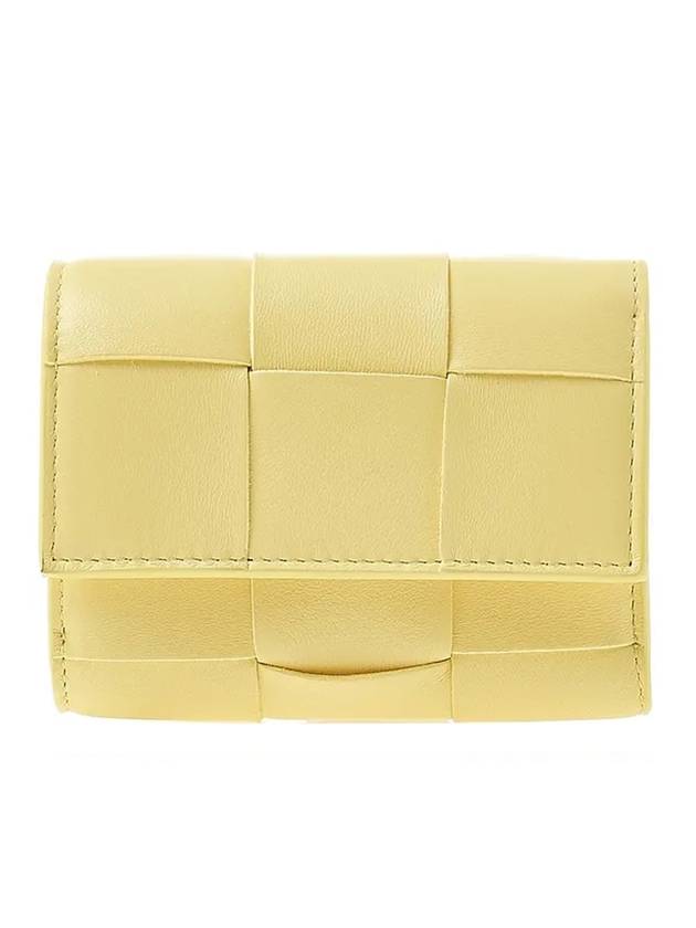 Intrecciato Tri-Fold Zip Half Wallet Yellow - BOTTEGA VENETA - BALAAN 1