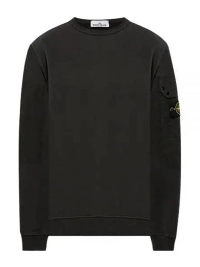 Brushed Organic Cotton Fleece Sweatshirt Grey - STONE ISLAND - BALAAN 2