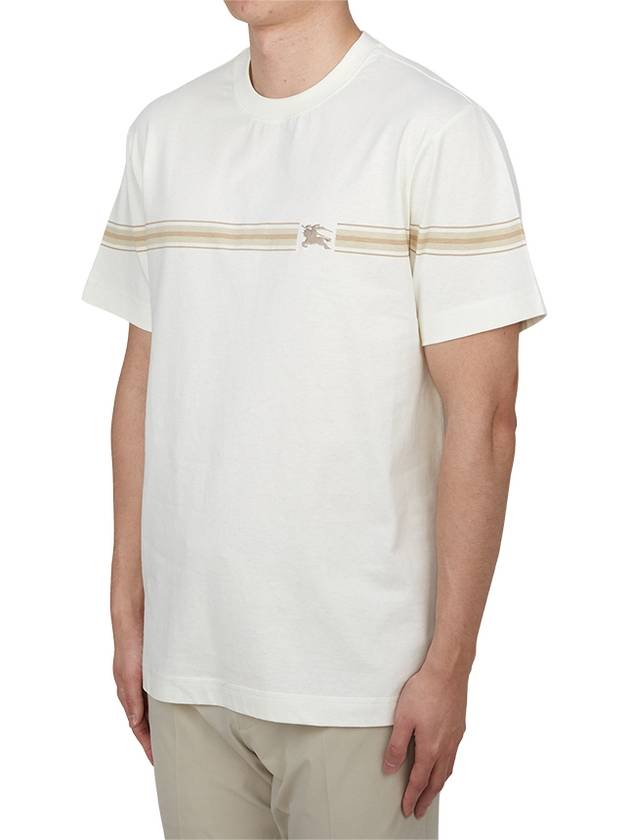 Striped Cotton Short Sleeve T-Shirt Ice - BURBERRY - BALAAN 3