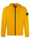 Wappen Patch Cotton Fleece Zip Up Hoodie Yellow - STONE ISLAND - BALAAN 2