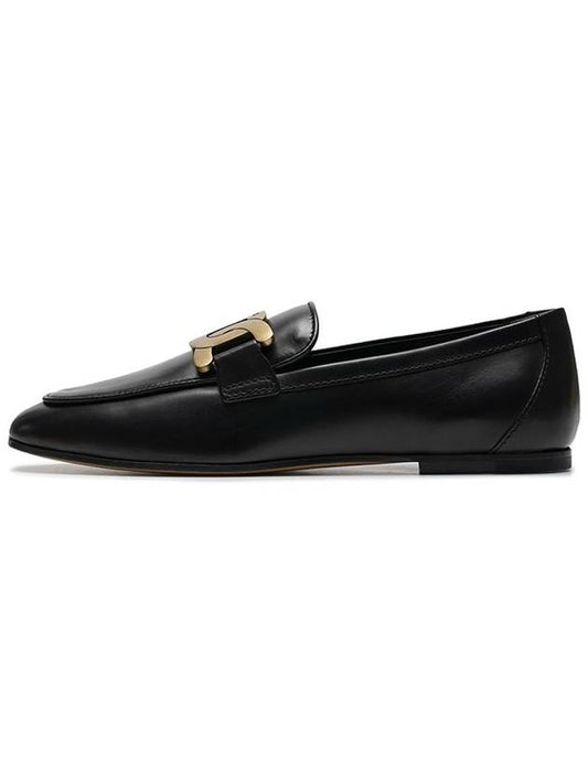 Kate Metal Logo Leather Loafers Black - TOD'S - BALAAN 2