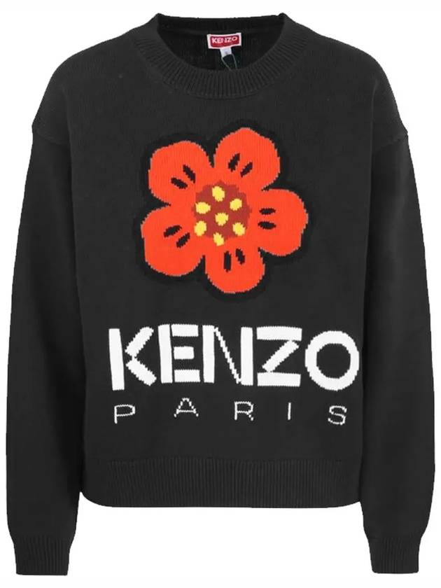 Boke Flower Cotton Sweatshirt Black - KENZO - BALAAN 3