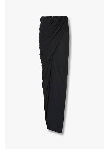 WOMEN Draped Wrap Banding Skirt Black - RICK OWENS - BALAAN 1