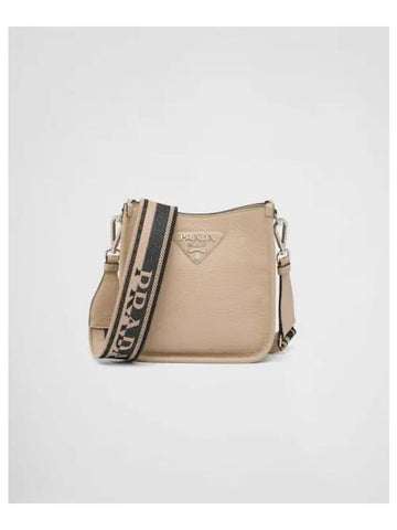 Leather Mini Shoulder Bag Sand - PRADA - BALAAN 1