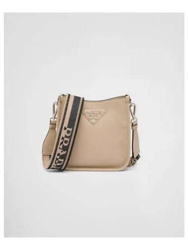 Leather Mini Shoulder Bag Sand - PRADA - BALAAN 1