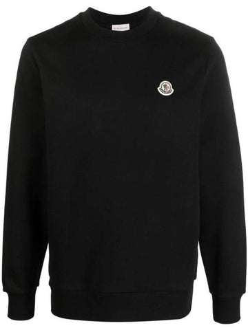 Men's Logo Patch Sweatshirt Black - MONCLER - BALAAN 1