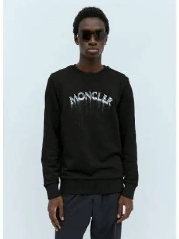 logo print faded effect sweatshirt black - MONCLER - BALAAN 2