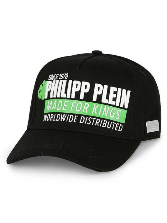 Men's Baseball Hat King Plein Black Green Ball Cap F20A UAC0044 PTE003N - PHILIPP PLEIN - BALAAN 1