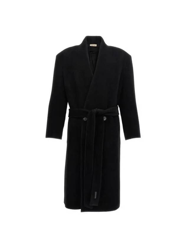 Collarless belt coat FG24FW30624BRHBLACK - FEAR OF GOD - BALAAN 1