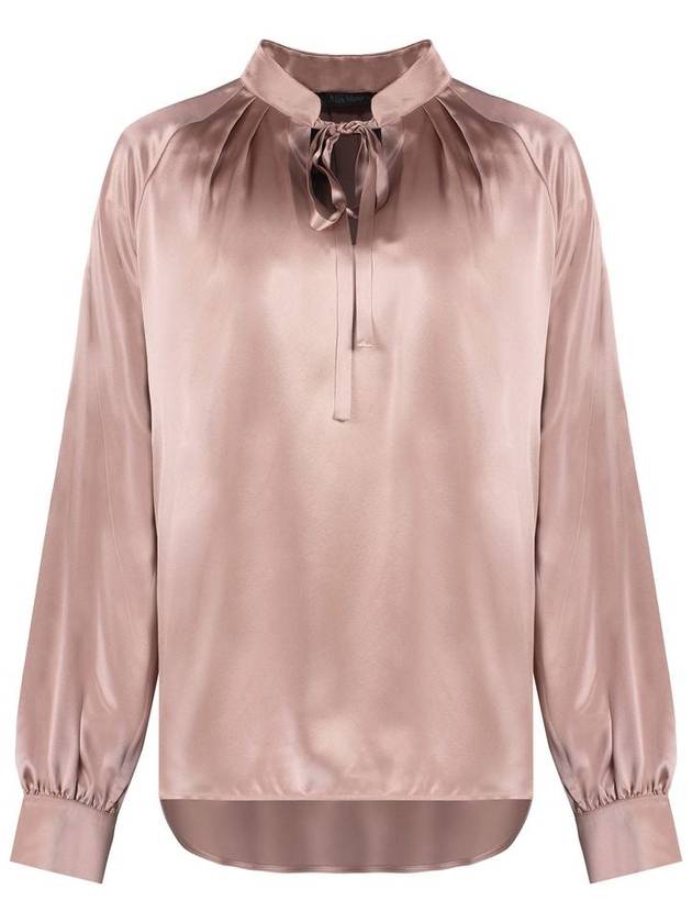 Max Mara Tamigi Silk Blouse With Bow - MAX MARA - BALAAN 1