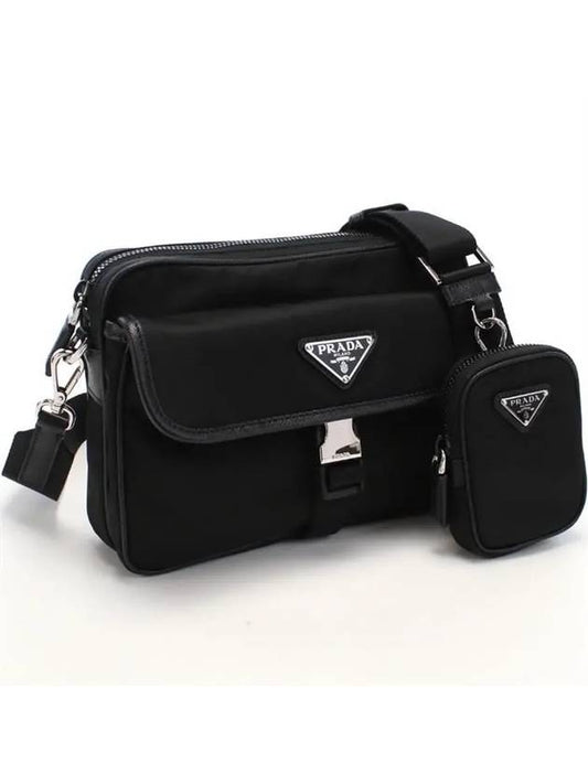 Re-Nylon Flap Cross Bag Black - PRADA - BALAAN 2