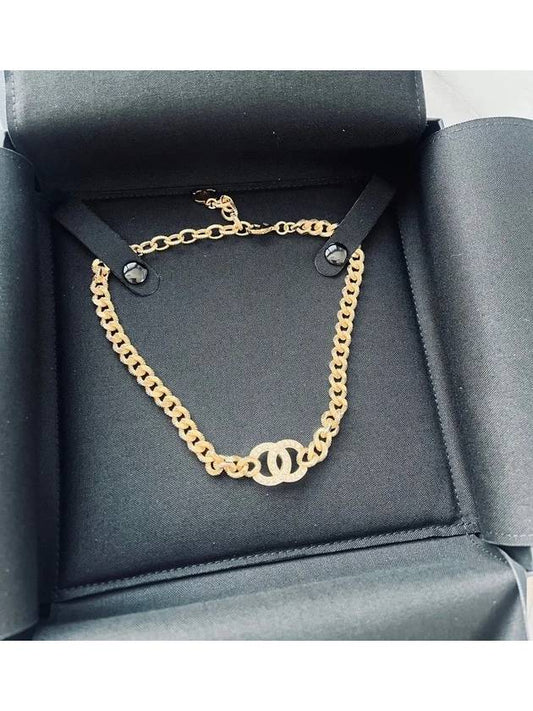 Cubic CC Logo Chain Choker Necklace Gold - CHANEL - BALAAN 2