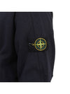 Men's Garment Dyed Malfile Zip Up Hoodie Navy - STONE ISLAND - BALAAN 8