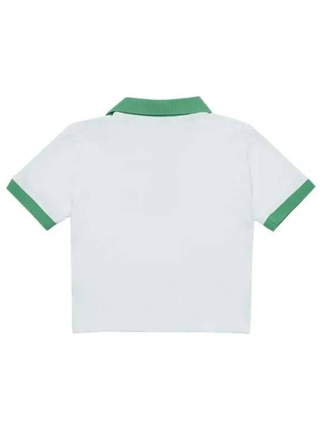 V-Neck Cotton Short Sleeve T-shirt Green White - SPORTY & RICH - BALAAN 3